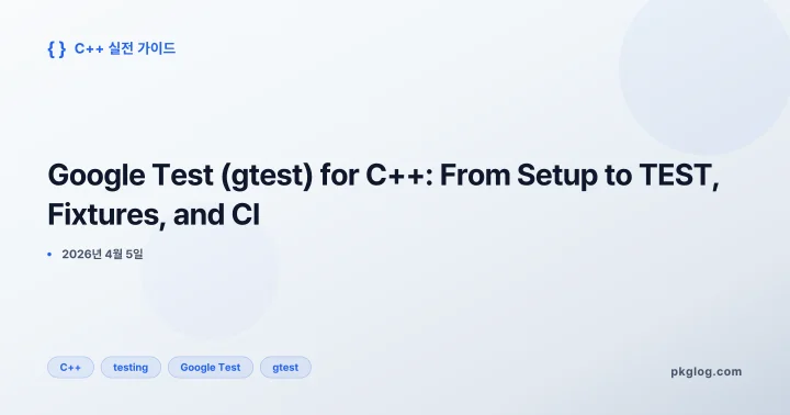 [2026] Google Test (gtest) for C++: From Setup to TEST, Fixtures, and CI