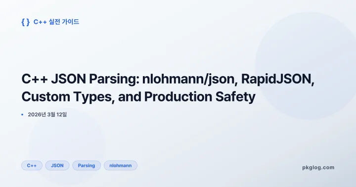 [2026] C++ JSON Parsing: nlohmann/json, RapidJSON, Custom Types, and Production Safety