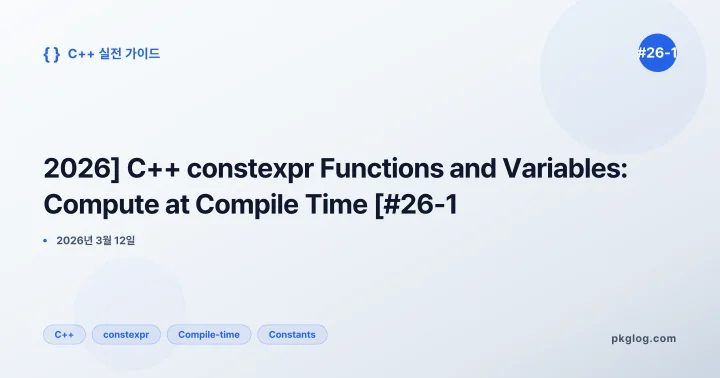 [2026] C++ constexpr Functions and Variables: Compute at Compile Time [#26-1]