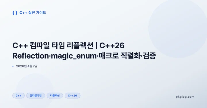 [2026] C++ 컴파일 타임 리플렉션 | C++26 Reflection·magic_enum·매크로 직렬화·검증