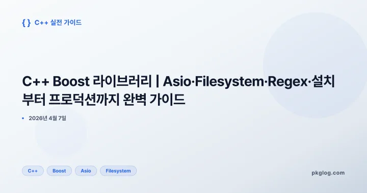 [2026] C++ Boost 라이브러리 | Asio·Filesystem·Regex·설치부터 프로덕션까지 완벽 가이드