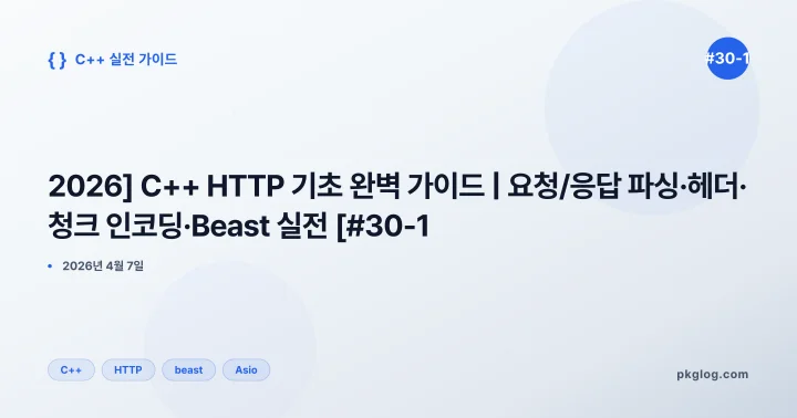[2026] C++ HTTP 기초 완벽 가이드 | 요청/응답 파싱·헤더·청크 인코딩·Beast 실전 [#30-1]