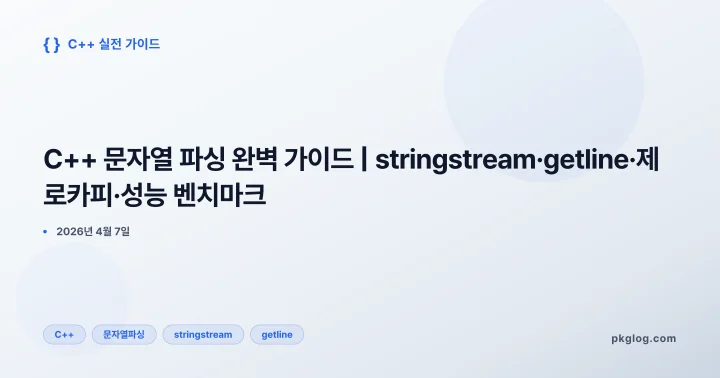 [2026] C++ 문자열 파싱 완벽 가이드 | stringstream·getline·제로카피·성능 벤치마크