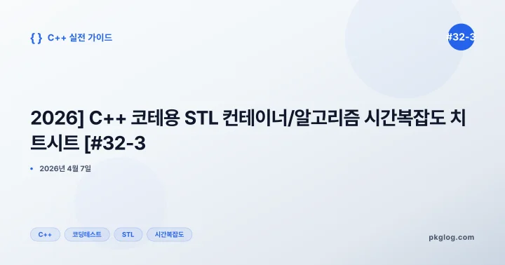 [2026] C++ 코테용 STL 컨테이너/알고리즘 시간복잡도 치트시트 [#32-3]