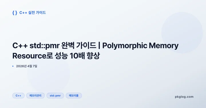 [2026] C++ std::pmr 완벽 가이드 | Polymorphic Memory Resource로 성능 10배 향상