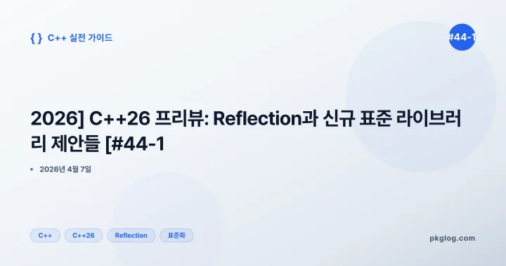 [2026] C++26 프리뷰: Reflection과 신규 표준 라이브러리 제안들 [#44-1]