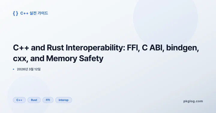 [2026] C++ and Rust Interoperability: FFI, C ABI, bindgen, cxx, and Memory Safety