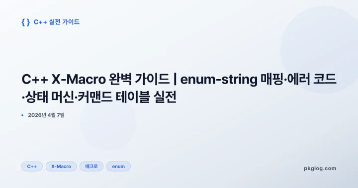 [2026] C++ X-Macro 완벽 가이드 | enum-string 매핑·에러 코드·상태 머신·커맨드 테이블 실전