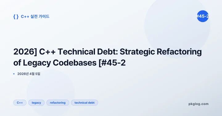 [2026] C++ Technical Debt: Strategic Refactoring of Legacy Codebases [#45-2]