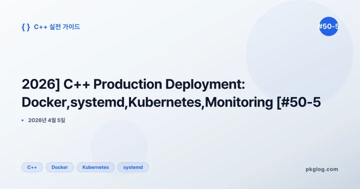 [2026] C++ Production Deployment: Docker, systemd, Kubernetes, Monitoring [#50-5]