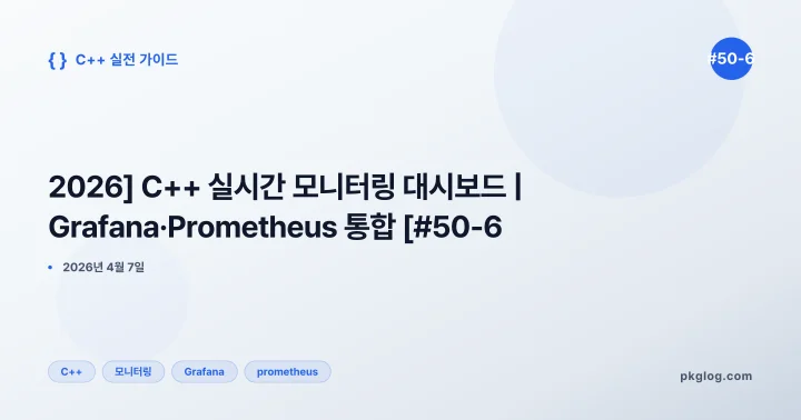 [2026] C++ 실시간 모니터링 대시보드 | Grafana·Prometheus 통합 [#50-6]