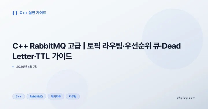 [2026] C++ RabbitMQ 고급 | 토픽 라우팅·우선순위 큐·Dead Letter·TTL 가이드