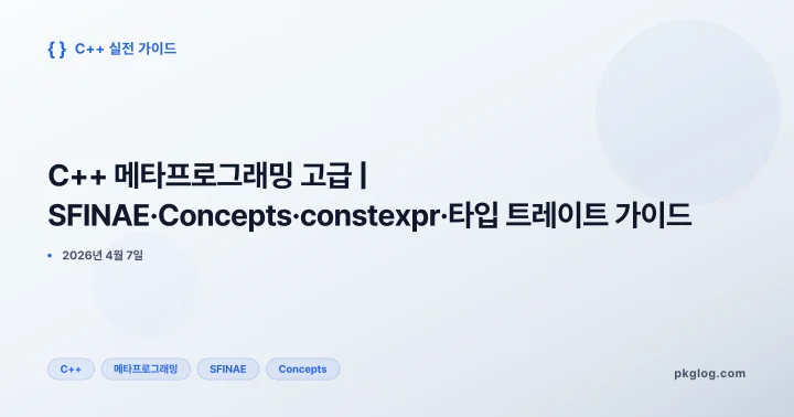 [2026] C++ 메타프로그래밍 고급 | SFINAE·Concepts·constexpr·타입 트레이트 가이드