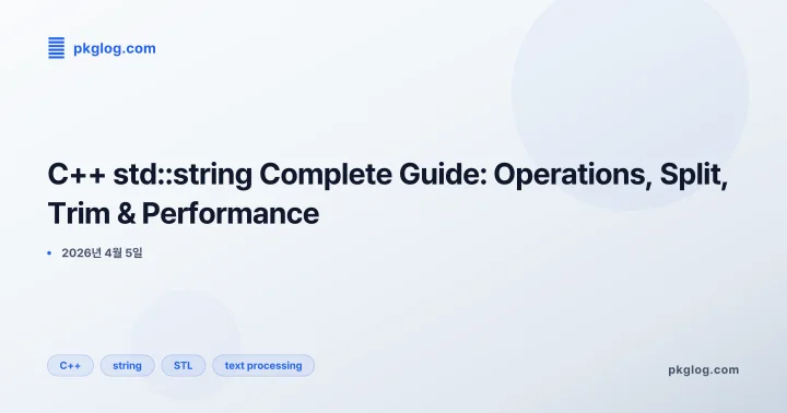 [2026] C++ std::string Complete Guide: Operations, Split, Trim & Performance
