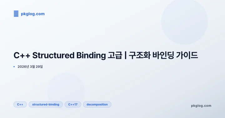 [2026] C++ Structured Binding 고급 | 구조화 바인딩 가이드