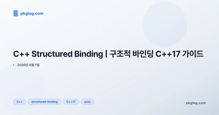 [2026] C++ Structured Binding | 구조적 바인딩 C++17 가이드