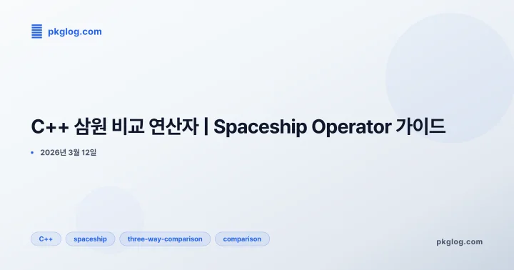 [2026] C++ 삼원 비교 연산자 | Spaceship Operator 가이드
