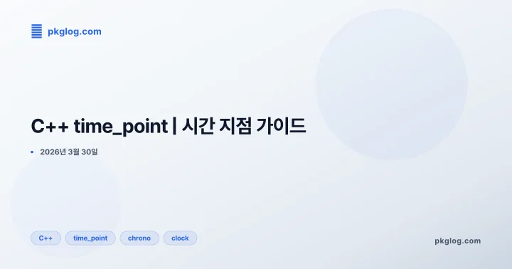 [2026] C++ time_point | 시간 지점 가이드