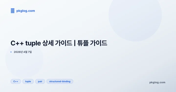 [2026] C++ tuple 상세 가이드 | 튜플 가이드