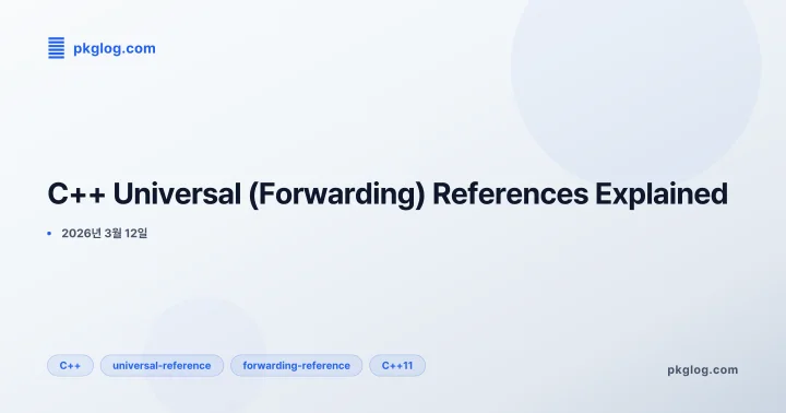 [2026] C++ Universal (Forwarding) References Explained