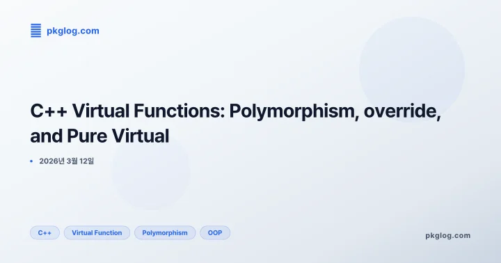 [2026] C++ Virtual Functions: Polymorphism, override, and Pure Virtual