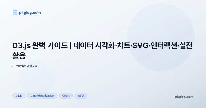[2026] D3.js 완벽 가이드 | 데이터 시각화·차트·SVG·인터랙션·실전 활용