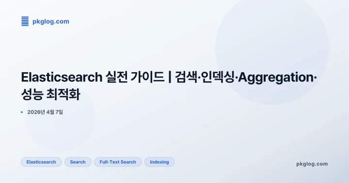 [2026] Elasticsearch 실전 가이드 | 검색·인덱싱·Aggregation·성능 최적화