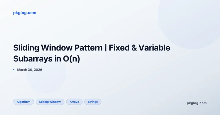 Sliding Window Pattern | Fixed & Variable Subarrays in O(n)