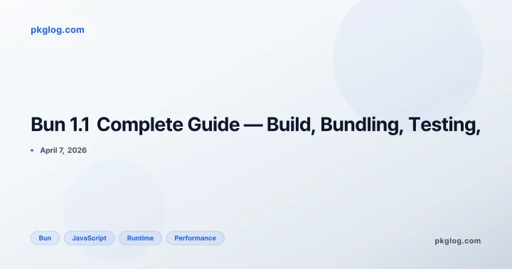 Bun 1.1 Complete Guide — Build, Bundling, Testing,