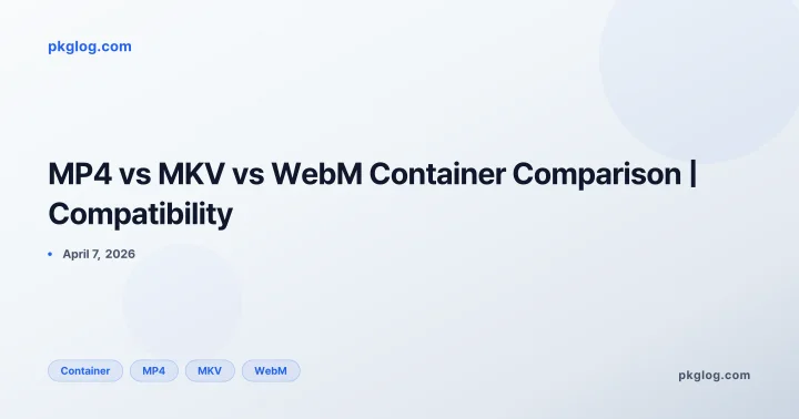 MP4 vs MKV vs WebM Container Comparison | Compatibility