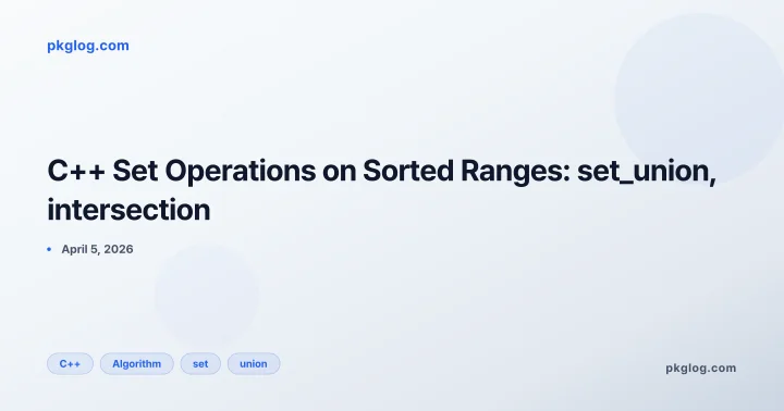 C++ Set Operations on Sorted Ranges: set_union, intersection