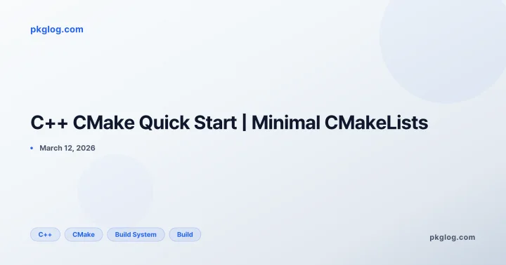 C++ CMake Quick Start | Minimal CMakeLists