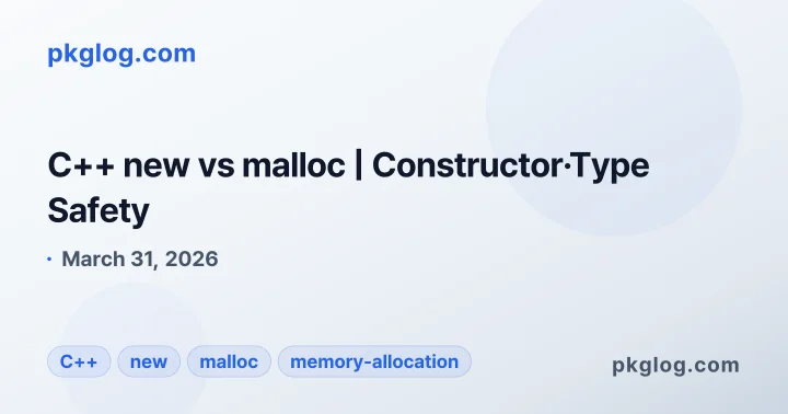 C++ new vs malloc | Constructor·Type Safety