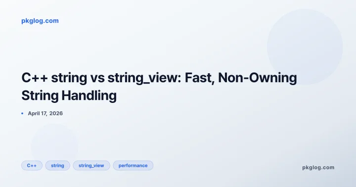 C++ string vs string_view: Fast, Non-Owning String Handling