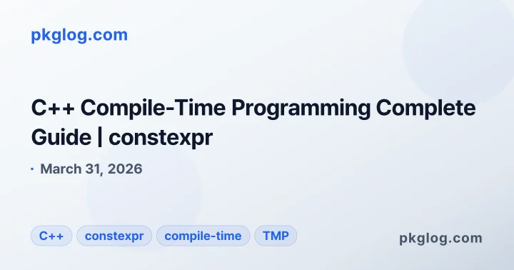 C++ Compile-Time Programming Complete Guide | constexpr