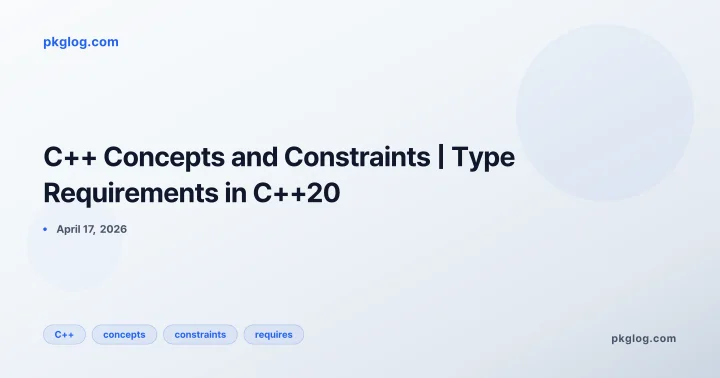 C++ Concepts and Constraints | Type Requirements in C++20