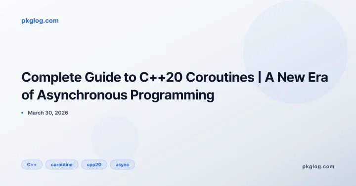 Complete Guide to C++20 Coroutines | A New Era of Asynchronous Programming