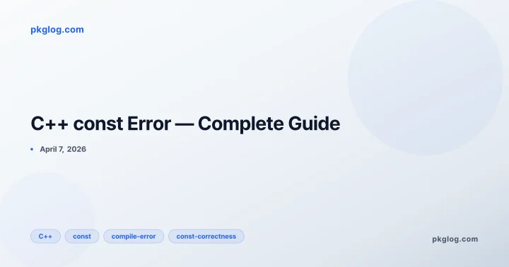 C++ const Error — Complete Guide