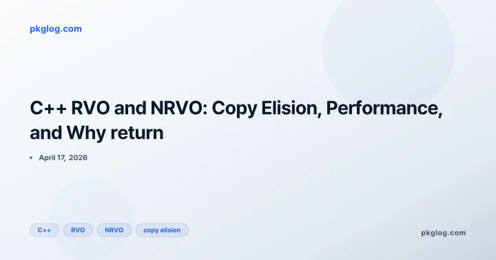 C++ RVO and NRVO: Copy Elision, Performance, and Why return