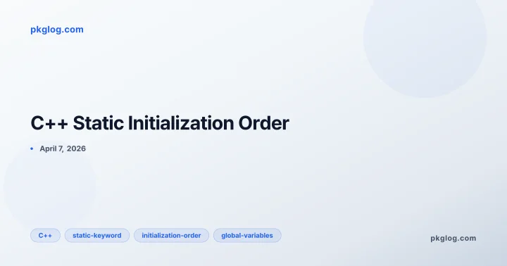 C++ Static Initialization Order