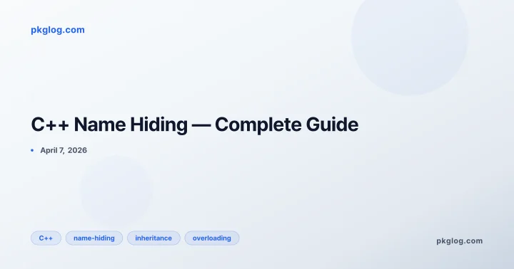C++ Name Hiding — Complete Guide