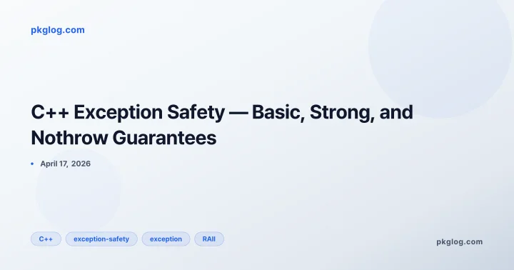 C++ Exception Safety — Basic, Strong, and Nothrow Guarantees