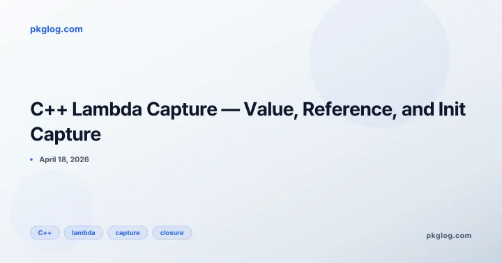 C++ Lambda Capture — Value, Reference, and Init Capture