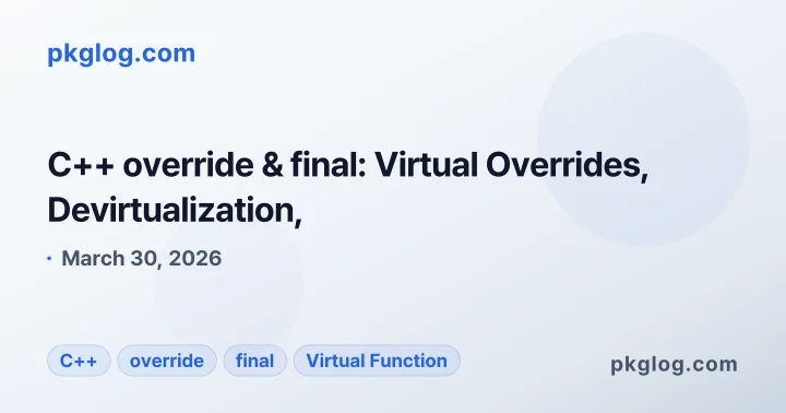C++ override & final: Virtual Overrides, Devirtualization,