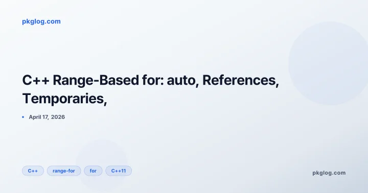 C++ Range-Based for: auto, References, Temporaries,