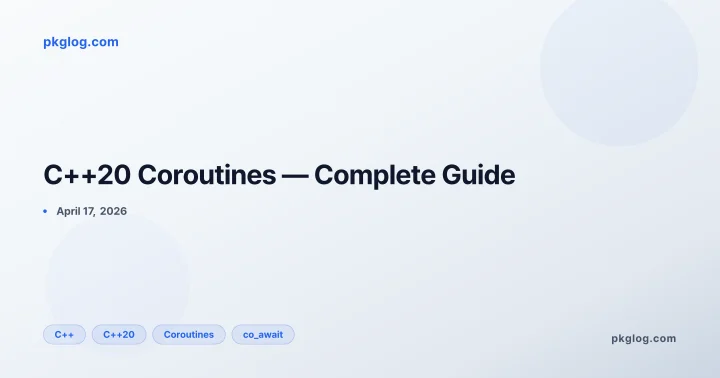 C++20 Coroutines — Complete Guide
