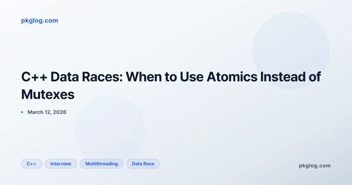 C++ Data Races: When to Use Atomics Instead of Mutexes