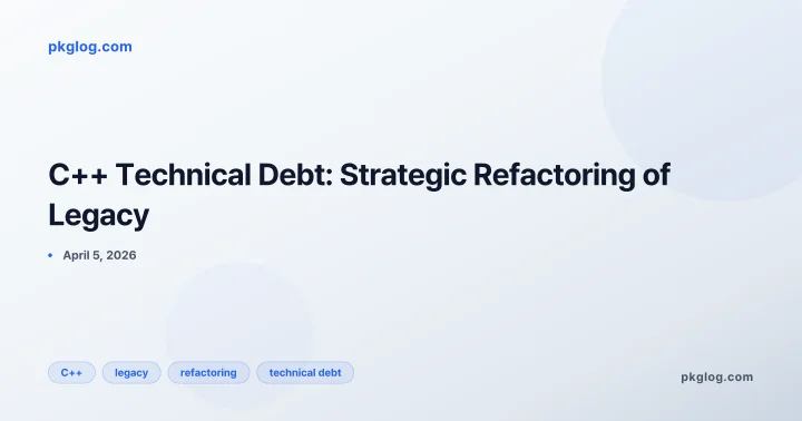 C++ Technical Debt: Strategic Refactoring of Legacy
