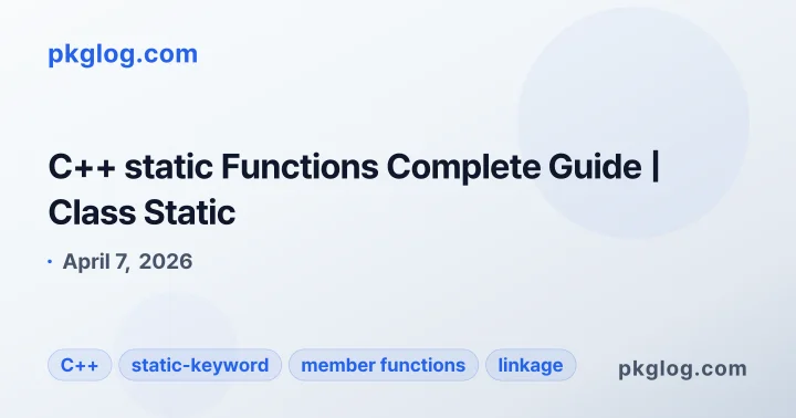 C++ static Functions Complete Guide | Class Static