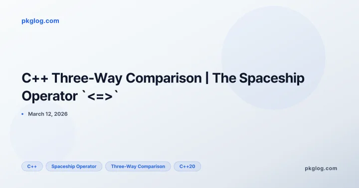 C++ Three-Way Comparison | The Spaceship Operator `<=>`
